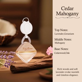 Premium Mahogany Car Air Freshener, Car Fresheners Long Lasting Scents, Non-Toxic Essential Oil Cars Diffuser Hanging for Men & Women | Cruelty-Free | Adjustable Rope Diffusers for Cars, Home, Office