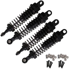 Mxfans Black 70mm Length 15mm Width Upgrade Parts Aluminum A285004 Shock Absorber for RC 1:16 Car Pack of 4