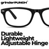 grinderPUNCH High Magnification Power Readers Slim Reading Glasses 4.00-6.00 Black/4.50