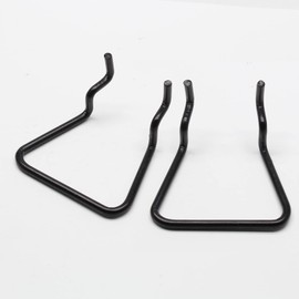 Kyuionty 16Pcs Pegboard Plier Holders, Stainless Steel Double Loop Pegboard Hooks, Black Shelving Display Hooks for Shop Store Supermarket Hanging Tools