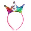 Agkvw Rainbow Birthday Crown Headband - Rainbow Glitter Girls Birthday