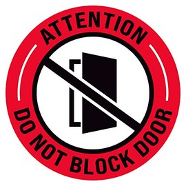 ExcelMark Do Not Block Door Floor Decal (Attention DO NOT Block Door, 11")