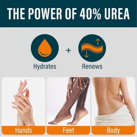 NUVADERMIS 40% Urea Cream - Full Body Moisturizing for Very Dry Skin Formulated for Feet Hands Elbows and Body Maximum Strength + Salicylic Acid – 5.3 fl oz Regular - 1 Pack / NUVADERMIS 40% 우레아 크림 - 매우 건조한 피부를 위한 전신 보습 발 손 팔꿈치 및 신체를 함유 최대 강도 + 살리실산 – 5.
