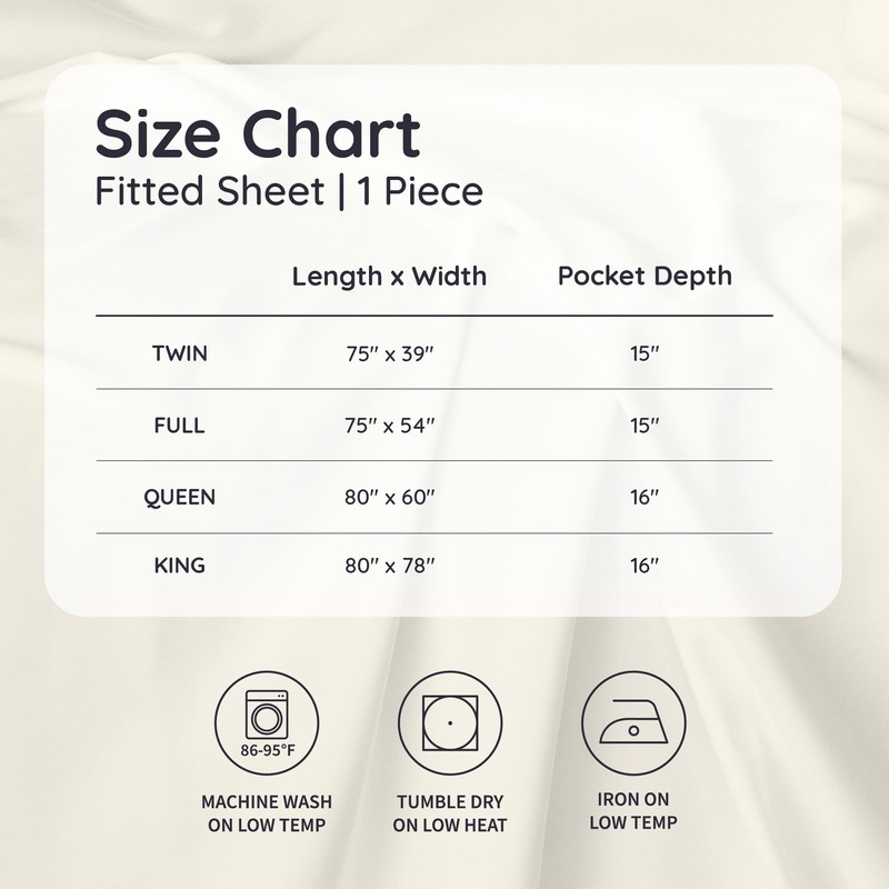 Bambaw 100% Viscose Derived from Bamboo Fitted Sheet Queen Size,