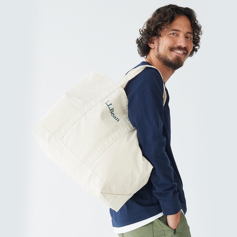 LLBean Grocery Tote Bag, Almond Beige