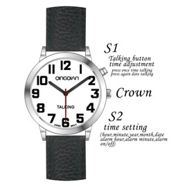Big Talking watch for blind with Jumbo numbers for visually impaired with Male voice (male)