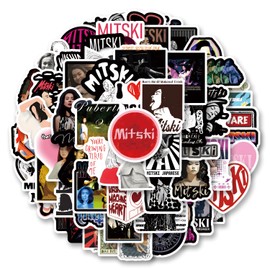 64pcs Mitski Stickers American Singer-Songwriter Stickers for Cartoon Cute Girls Boys Teenagers Adult Water Bottles Laptop Suitcases Birthday Toy Decoration Kids Holiday Party