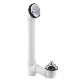 Westbrass Pull & Drain Sch. 40 PVC Bath Waste with Two-Hole Elbow, Polished Chrome, D4972-26