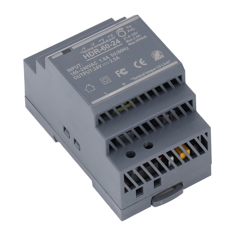 Rail Switching Power Supply 24V Thin Mount 60W 2.5A 100~240VAC