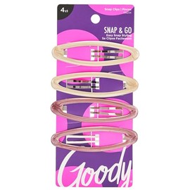 Goody Snap Hair Clips, Big Oval Epoxy, 4-count "Assorted Colors"