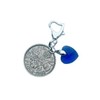 Something Blue Bridal Charm Lucky Sixpence and Crystal Heart Garter