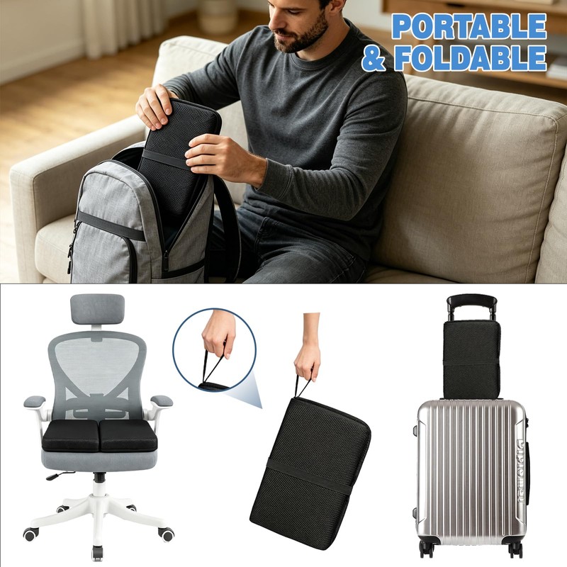 Honeycomb Gel Seat Cushion 16"x12" Foldable for Tailbone & Pressure