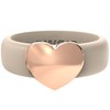 Rinfit Womens Silicone Wedding Ring with Stainless Steel Heart -