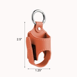 Beautyflier 2PCS Asthma Inhaler Holder Keychain PU Leather Travel Handy Holder for Adults and Kids, Inhaler Not Included (Orange + Navy Blue)