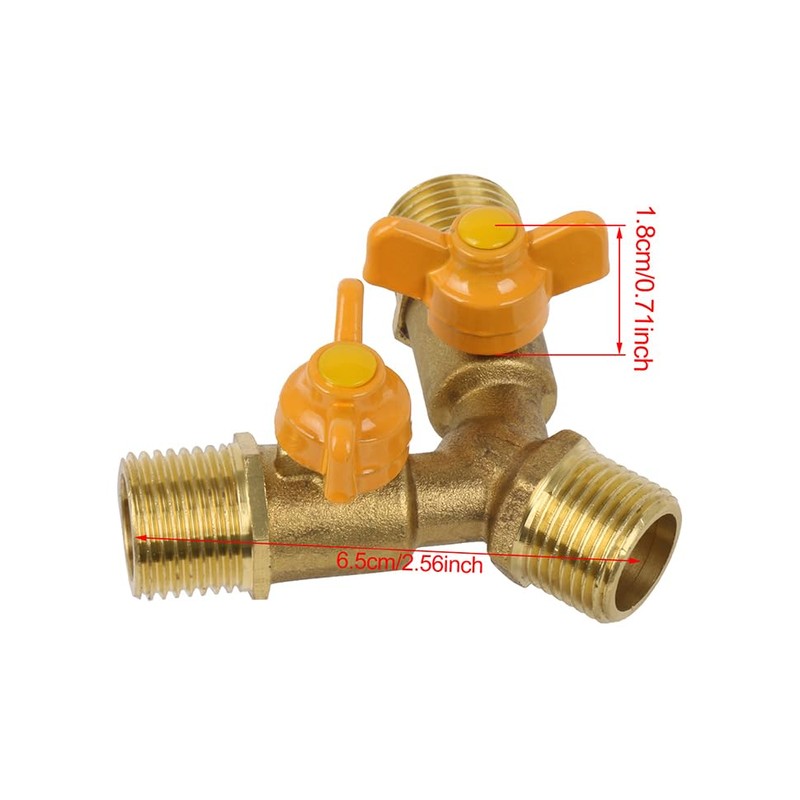 Solid Brass Y Ball Valve 3 Male Thread with Comfort