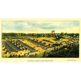 MAPS OF THE PAST Historical Civil War Map - Annapolis Maryland Parole Camp - Sachse 1864-23 x 42.15 - Vintage Wall Art