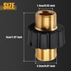 SPEEDWOX Pressure Washer Hose Adapter Kit, M22-14mm Male to Male