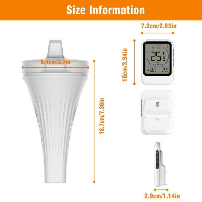 Hot Tub Temp, Swimming Pool Thermometer, Ip68 Waterproof Thermometer Grade