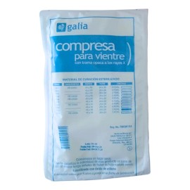 Compresa Estéril Para Vientre 45x70 Cm 2 Paq Con 5 Pza C/u Blanco