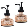 OCTMUSTARD 2 Pack Glass Kitchen Soap Dispenser Bathroom,Kitchen Refillable Liquid