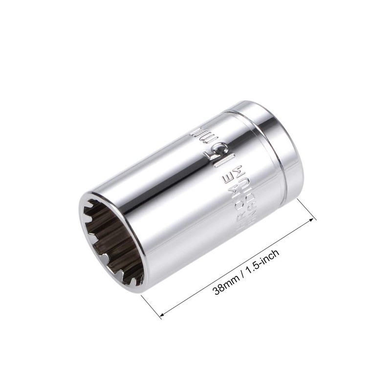 sourcing map 1/2-inch Drive E15 Universal Spline Socket Shallow 12