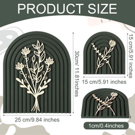 Cinnvoice Set of 2 Wood Rainbow Arch Boho Decor for Wall Shelf Mantel Counter Table Floral Mid Century Home Decor for Living Room Kitchen Bedroom Nursery