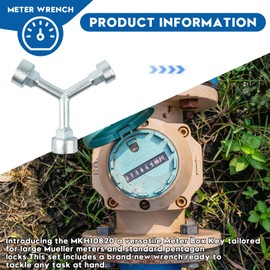 Fospectra MKH10820 Meter Box Key Wrench Set (1.2"/1.5"/1.5") for Water Meter Boxes, Valve Shut-Off, and Electric Meters - Heavy Duty Steel Construction