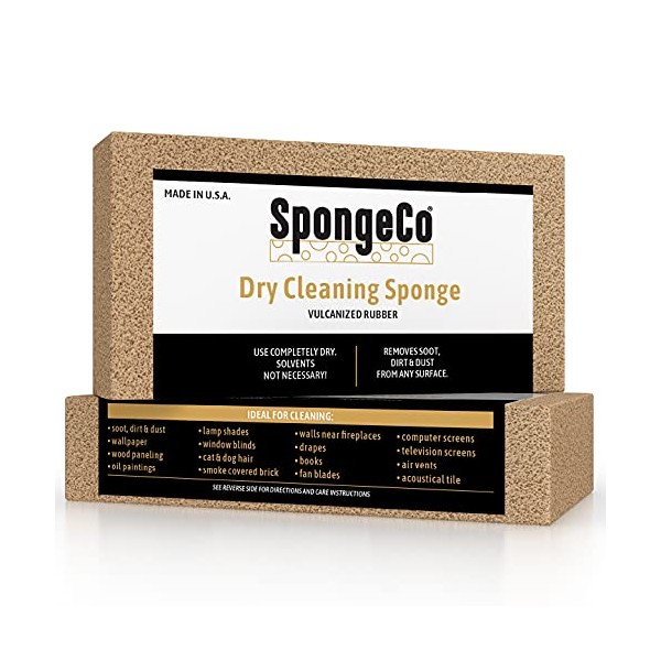 SpongeCo - Dry Cleaning Soot Eraser Sponge 36 Pack- Pet Hair, Smoke, Soot, Dust and Dirt Remover, Dry Cleaning Sponge, soot Sponge, Chem Sponge, Chemical Sponge (36 - 3x6x1.5)