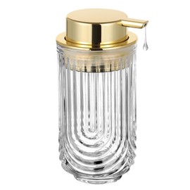 LEICURACE Glass Liquid Soap Dispenser, Refillable Liquid Dispenser with Pump, Hand Soap Dispenser for Bathroom Kitchen, Modern Home Bathroom Kitchen Decor （Liquid Type/Clear）