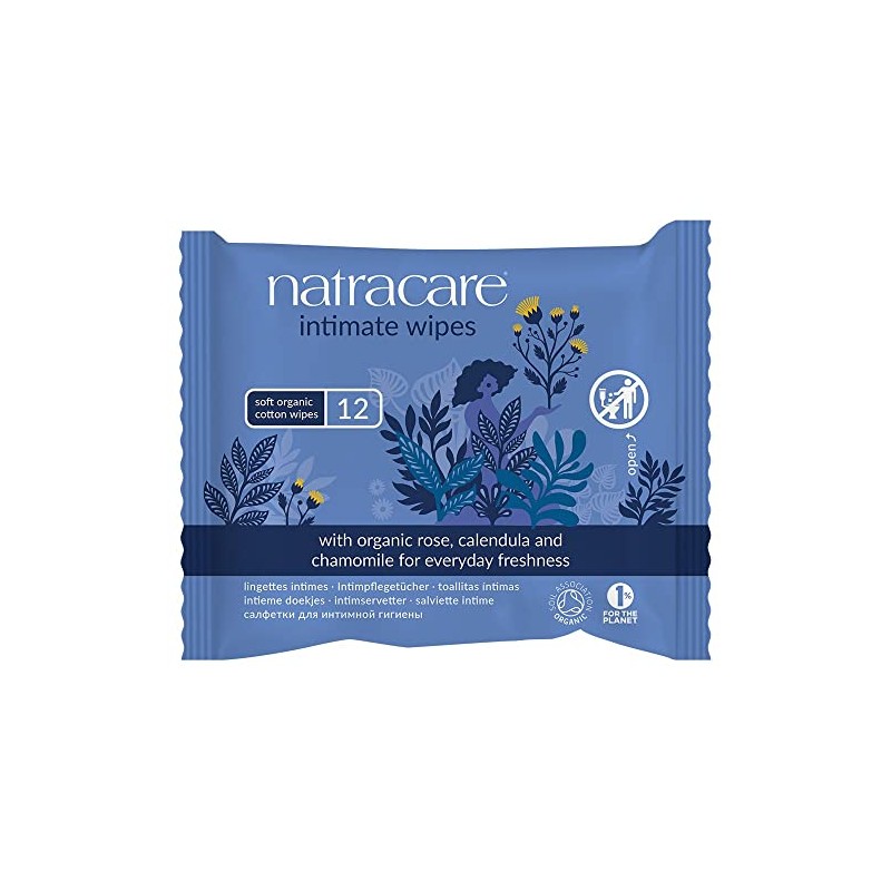 Natracare Intimate Care Wipes Pack of 12 (2 x 12