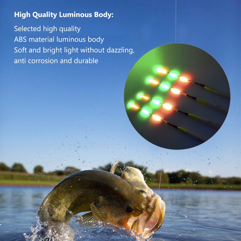 Balsa Wood Glow Fishing Float LED Electronic Gravity Sensing Night