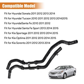 LoloWheat Engine Oil Cooler Tube 25470-2G000 Fit for Hyundai Sonata/Tucson/Santa Fe 2010-2015 for Kia Sportage/Optima/Sorento 2011-2015 Replace # 254702G000 Engine Coolant Bypass Hose Line