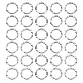 sourcing map 30 Pcs Trigger Spring O Rings, 3/4"(19mm) Round Key Ring Clips Snap Buckle Zinc Alloy Trigger Rings for Keyring Buckle Handbag Purses Bags Wallets, Bright Silver