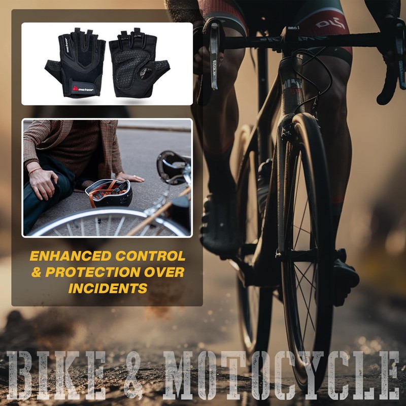 Meteor Advanced Exercise Gloves for Men & Women: Ventilated, Full