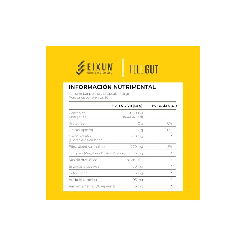 Feel Gut Suplemento Alimenticio para Bienestar Digestivo con Fibra Prebiótica,