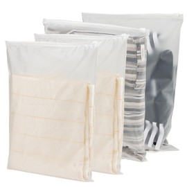 JOIKIT 40 PCS Frosted Travel Storage Bags, 27 x 35cm Plastic Zipper Clothes Bags, Travel Space Saver Bags Luggage Ziplock Bags for Home, Trips