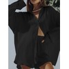 Linsery Shirt and Shorts 2 Piece Sweatsuit for Women Button