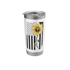 Massage Therapist Patriotic Sunflower Usa American Flag Stainless Steel Insulated Tumbler
