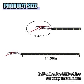 DUSCOKE 4PCS DC 12V Waterproof Car LED Light Strip, 30CM/1Ft 3528 15SMD Car Underbody Light Strip with 9" Wire, Vehicle Interior Exterior Decoration Light for Golf Cart, Boat, Motorcycle (Red)