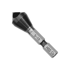 XMSSAA Chamfering Cutter for Stainless Steel, Hexagonal Shaft, Drill Chamfering, 0.2 - 0.4 inches (5 - 10 mm), Deburring, Cobalt High Speed Steel, HSS-Co M35, Titanium Nitride Aluminum Coating, For Ironworking, Punching Type (0.2 - 0.4 inches (5 - 10 mm)