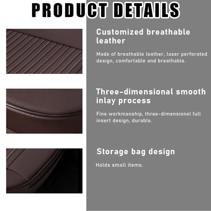 Ziciner Car Seat Bottom Cover Pad, 24.4"×21.7" Leather Vehicle Seat