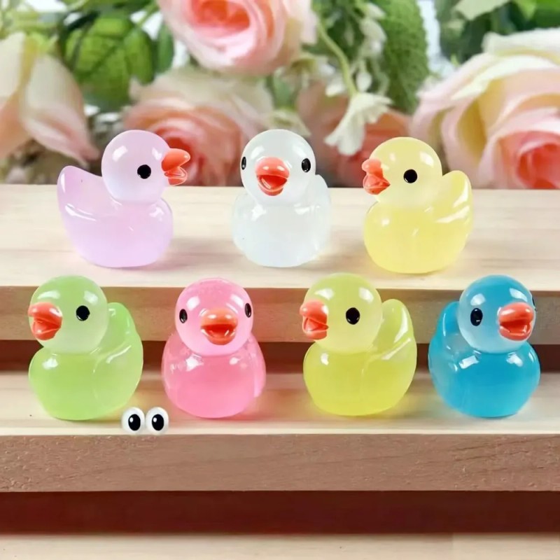 120 Mini Patos De Resina Luminosos Que Brillan En La