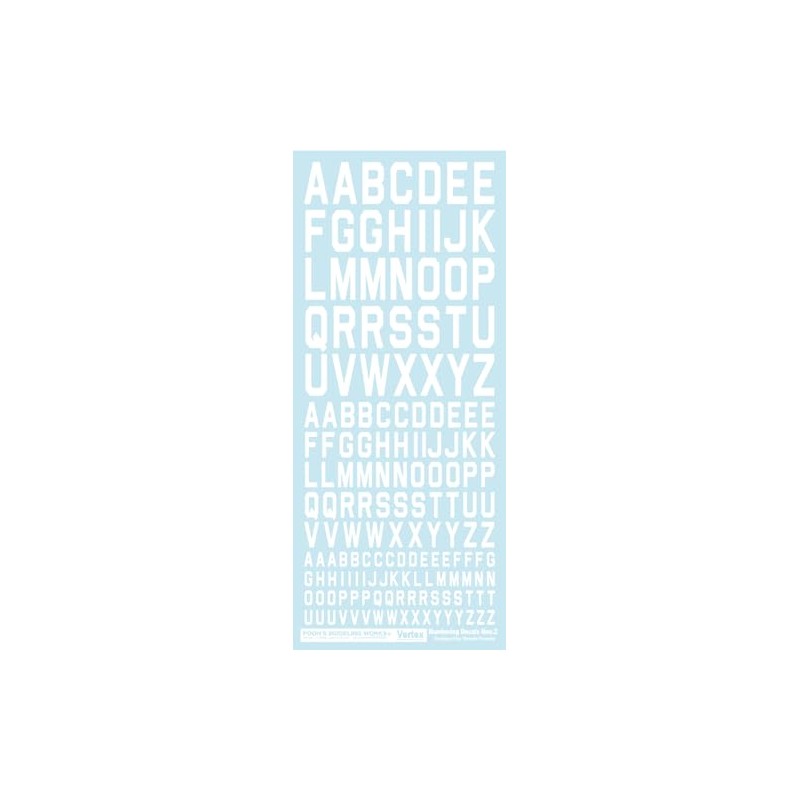 Pooze Modeling Works Beltex Numbering Decal Neo 2 White Decal