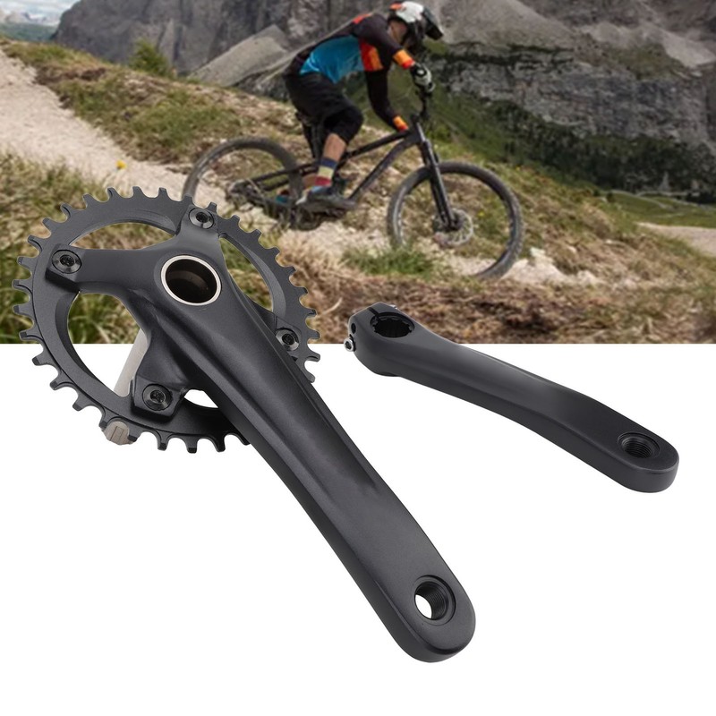 Bike Crank Arm Set Hollow Integrated Single Disc Aluminum Alloy
