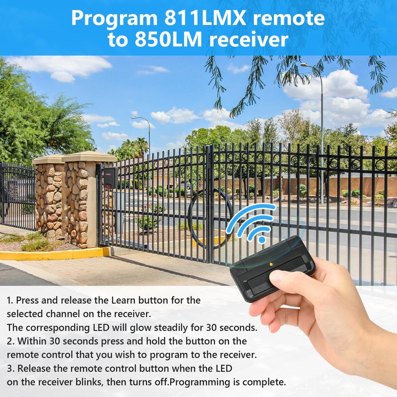 for Liftmaster 811LMX Gate Remote, Compatible with Liftmaster Gate Opener