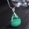 iSTONE 925 Sterling Silver Natural Malachite Ladies Pendant Necklace Water