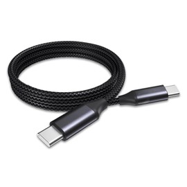BoxWave Cable Compatible with JBL Tour Pro+ TWS - DirectSync PD Cable (3ft) - USB-C to USB-C (100W), Type C Braided Charge and Fast Sync - Jet Black