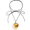 Long Wrap Necklace with Heart Pendant Y Necklace Vegan Suede