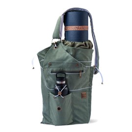 WRASCO Yoga Mat Bag for Women & Men | Large Canvas Yoga Bag and Carrier Fits All Your Stuff | Yoga Backpack, Yoga Mat Carrier, Yoga Gift for Women (Dark Green 2.0)