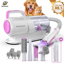 Today's Deals - Geoorood Dog Grooming Vacuum All-in-One Kit with 10KPa Suction, 2.2L Dust Tank, Adjustable Combs, Lightweight Design, Perfect for Gifts & Home Use #TikTokShopLaborDaySale #FallFreshness:_Purple(5-in-1)-with Nail Grinder